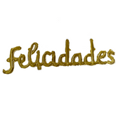 Globo felicidades cursivo dorado